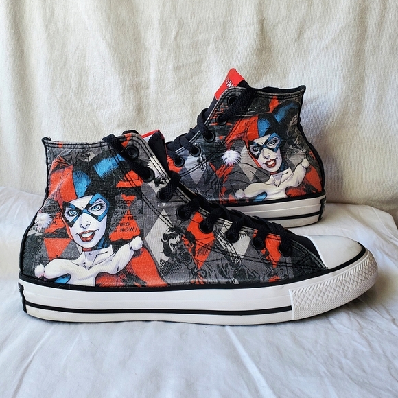 Converse Other - Converse All Star X DC Comics Harley Quinn Unisex Sneakers Size Mens 9/Womens 11